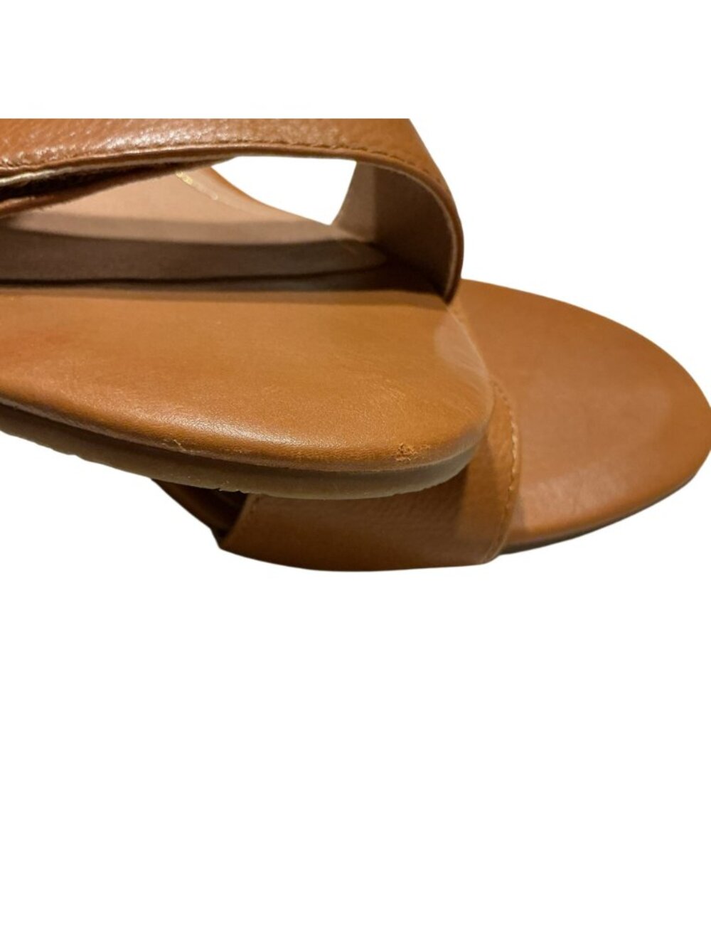 Vionic Solana Block Heel Leather Ankle Strap Sandals Womens 9 Cognac Brown - Picture 11 of 12